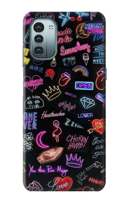 W3433 Vintage Neon Graphic Hard Case and Leather Flip Case For Nokia G11, G21