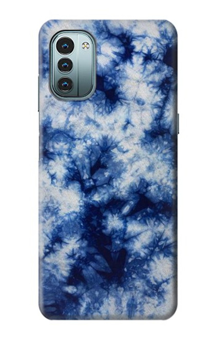 W3439 Fabric Indigo Tie Dye Hard Case and Leather Flip Case For Nokia G11, G21