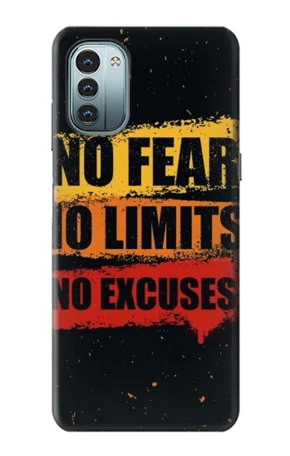 W3492 No Fear Limits Excuses Hard Case and Leather Flip Case For Nokia G11, G21