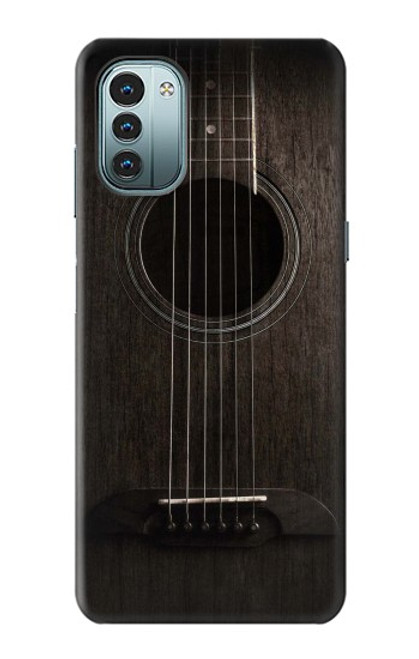 W3834 Old Woods Black Guitar Hard Case and Leather Flip Case For Nokia G11, G21