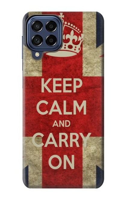 W0674 Keep Calm and Carry On Hard Case and Leather Flip Case For Samsung Galaxy M53