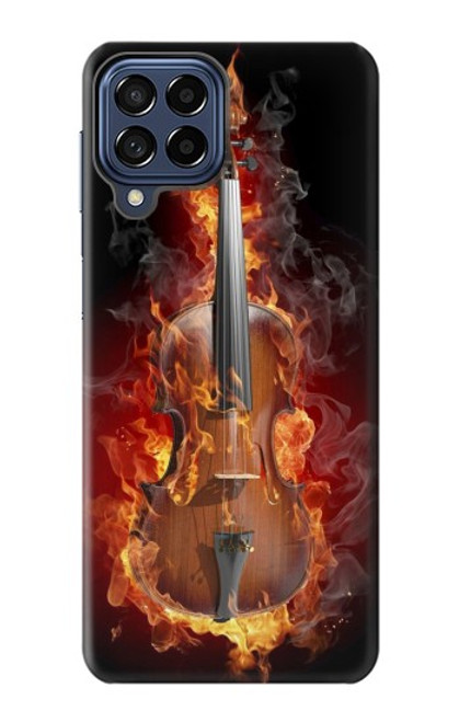 W0864 Fire Violin Hard Case and Leather Flip Case For Samsung Galaxy M53