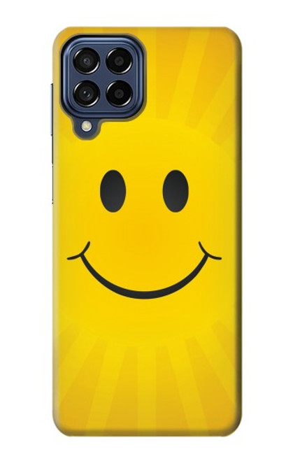 W1146 Yellow Sun Smile Hard Case and Leather Flip Case For Samsung Galaxy M53