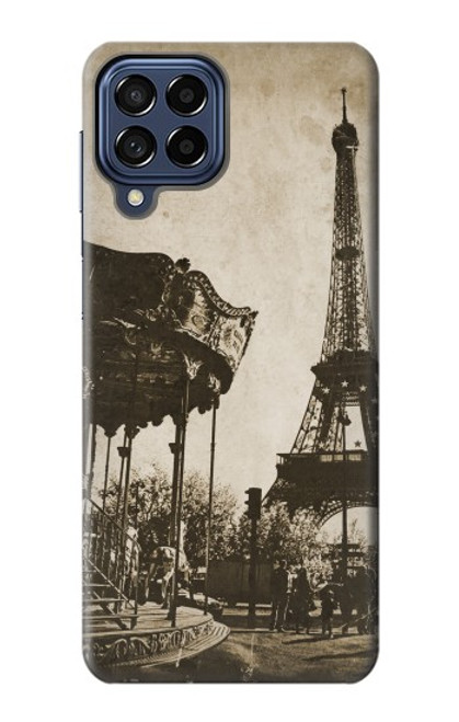 W2174 Eiffel Tower Vintage Paris Hard Case and Leather Flip Case For Samsung Galaxy M53