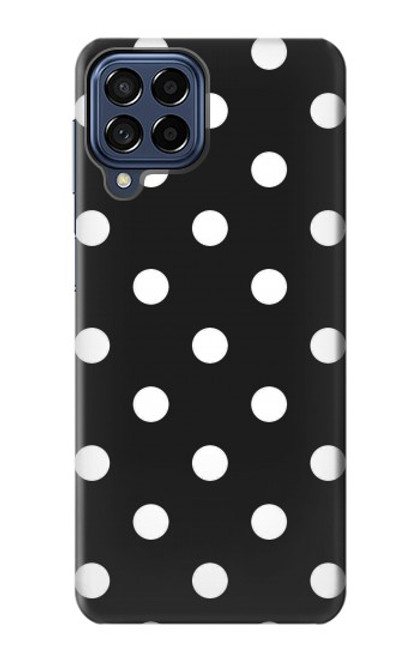 W2299 Black Polka Dots Hard Case and Leather Flip Case For Samsung Galaxy M53