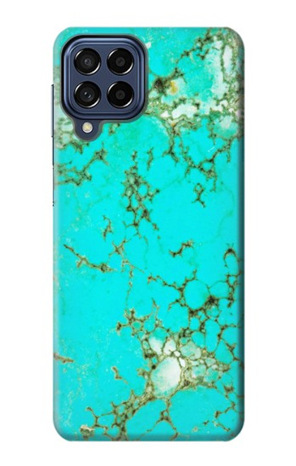 W2377 Turquoise Gemstone Texture Graphic Printed Hard Case and Leather Flip Case For Samsung Galaxy M53