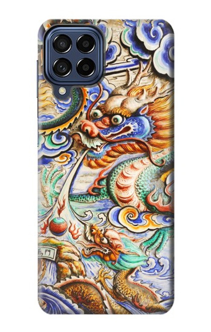 W2584 Traditional Chinese Dragon Art Hard Case and Leather Flip Case For Samsung Galaxy M53