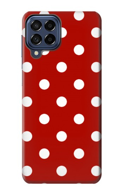 W2951 Red Polka Dots Hard Case and Leather Flip Case For Samsung Galaxy M53