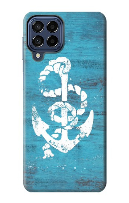 W3053 Marine Anchor Blue Hard Case and Leather Flip Case For Samsung Galaxy M53