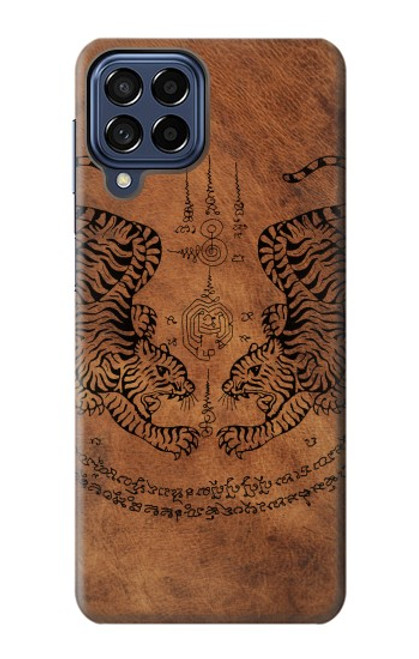 W3209 Sak Yant Twin Tiger Hard Case and Leather Flip Case For Samsung Galaxy M53