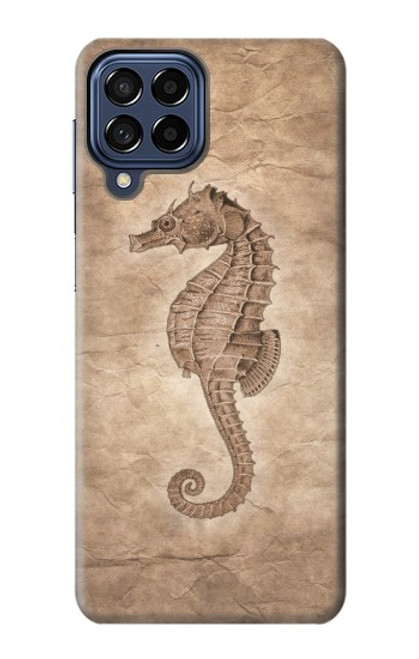 W3214 Seahorse Skeleton Fossil Hard Case and Leather Flip Case For Samsung Galaxy M53