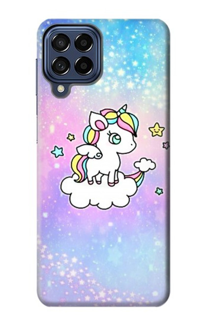 W3256 Cute Unicorn Cartoon Hard Case and Leather Flip Case For Samsung Galaxy M53