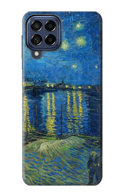 W3336 Van Gogh Starry Night Over the Rhone Hard Case and Leather Flip Case For Samsung Galaxy M53