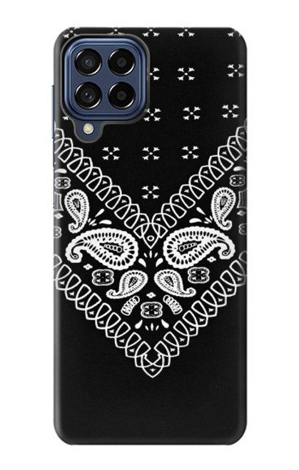 W3363 Bandana Black Pattern Hard Case and Leather Flip Case For Samsung Galaxy M53