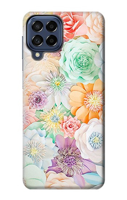 W3705 Pastel Floral Flower Hard Case and Leather Flip Case For Samsung Galaxy M53