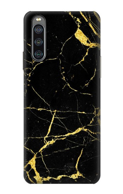 W2896 Gold Marble Graphic Printed Hard Case and Leather Flip Case For Sony Xperia 10 IV