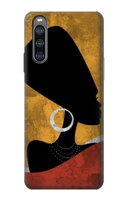 W3453 African Queen Nefertiti Silhouette Hard Case and Leather Flip Case For Sony Xperia 10 IV