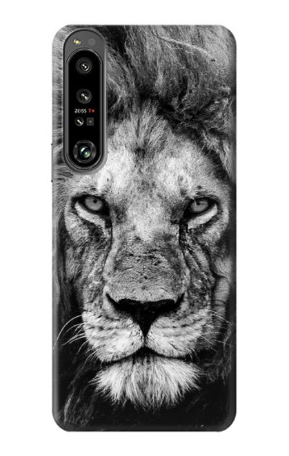 W3372 Lion Face Hard Case and Leather Flip Case For Sony Xperia 1 IV