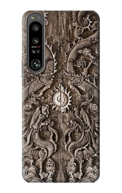 W3395 Dragon Door Hard Case and Leather Flip Case For Sony Xperia 1 IV