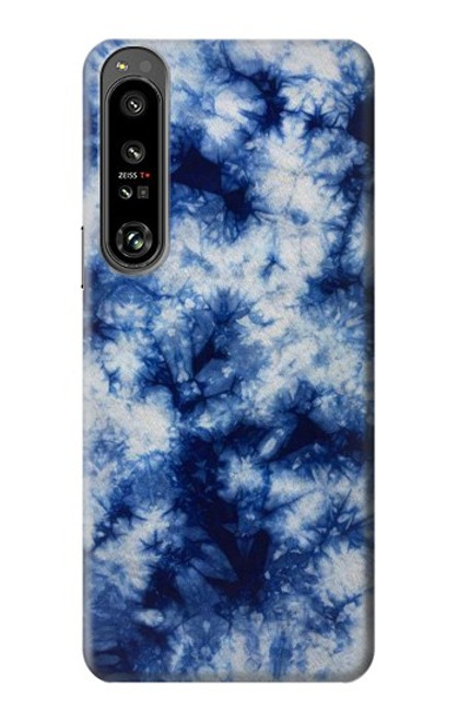 W3439 Fabric Indigo Tie Dye Hard Case and Leather Flip Case For Sony Xperia 1 IV