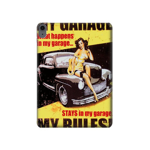 W3198 My Garage Pinup Girl Tablet Hard Case For iPad Air (2022, 2020), Air 11 (2024), Pro 11 (2022)