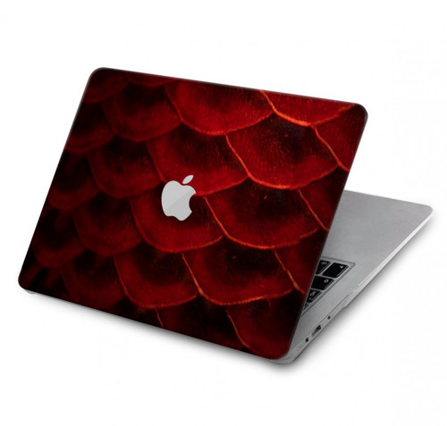 W2879 Red Arowana Fish Scale Hard Case Cover For MacBook Air 13″ (2022,2024) - A2681, A3113