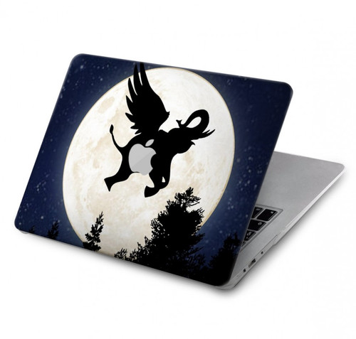 W3323 Flying Elephant Full Moon Night Hard Case Cover For MacBook Air 13″ (2022,2024) - A2681, A3113