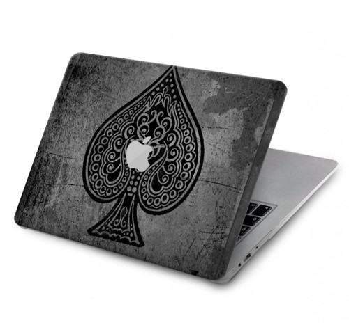 W3446 Black Ace Spade Hard Case Cover For MacBook Air 13″ (2022,2024) - A2681, A3113