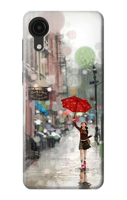 W0108 Girl in The Rain Hard Case and Leather Flip Case For Samsung Galaxy A03 Core