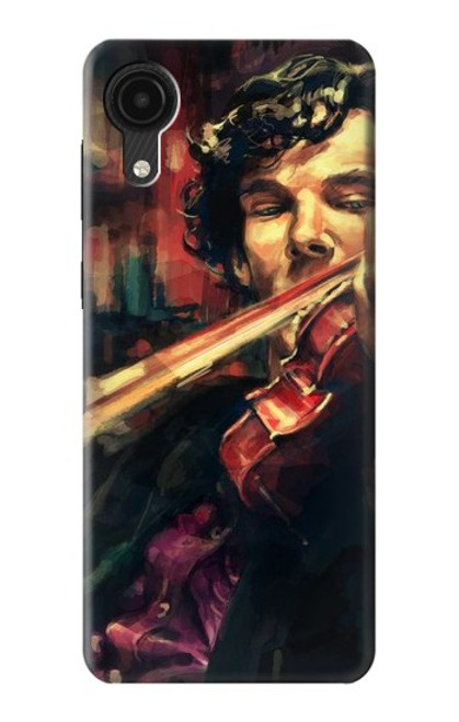 W0723 Violin Art Paint Hard Case and Leather Flip Case For Samsung Galaxy A03 Core