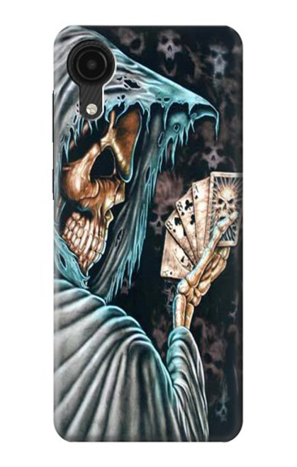 W0748 Grim Reaper Death Poker Hard Case and Leather Flip Case For Samsung Galaxy A03 Core