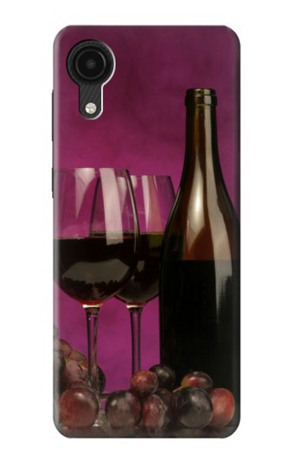 W0910 Red Wine Hard Case and Leather Flip Case For Samsung Galaxy A03 Core