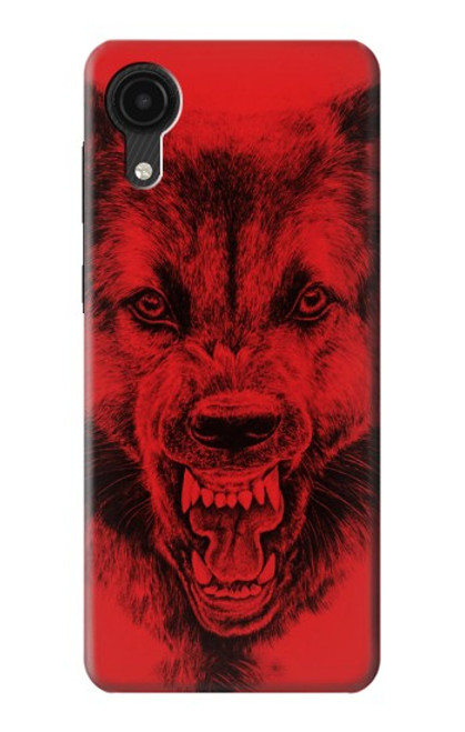 W1090 Red Wolf Hard Case and Leather Flip Case For Samsung Galaxy A03 Core