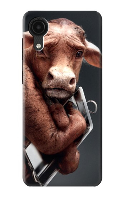 W1271 Crazy Cow Hard Case and Leather Flip Case For Samsung Galaxy A03 Core