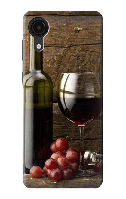 W1316 Grapes Bottle and Glass of Red Wine Hard Case and Leather Flip Case For Samsung Galaxy A03 Core