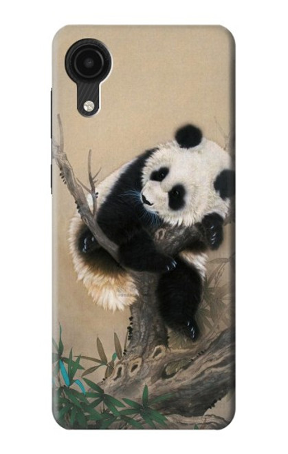 W2210 Panda Fluffy Art Painting Hard Case and Leather Flip Case For Samsung Galaxy A03 Core