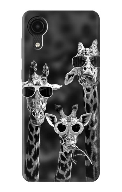 W2327 Giraffes With Sunglasses Hard Case and Leather Flip Case For Samsung Galaxy A03 Core