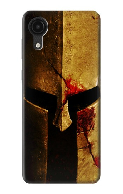 W2439 Warrior Spartan Helmet Hard Case and Leather Flip Case For Samsung Galaxy A03 Core