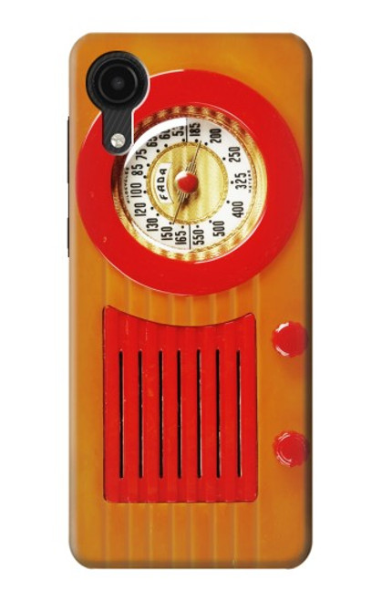 W2780 Vintage Orange Bakelite Radio Hard Case and Leather Flip Case For Samsung Galaxy A03 Core