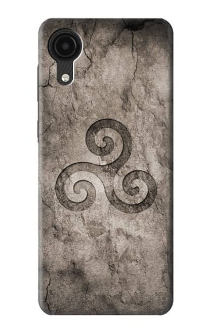 W2892 Triskele Symbol Stone Texture Hard Case and Leather Flip Case For Samsung Galaxy A03 Core