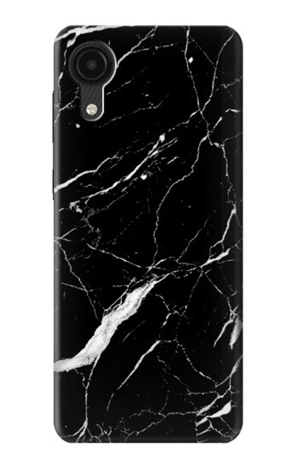 W2895 Black Marble Graphic Printed Hard Case and Leather Flip Case For Samsung Galaxy A03 Core