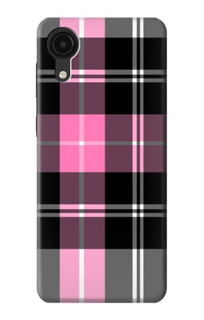 W3091 Pink Plaid Pattern Hard Case and Leather Flip Case For Samsung Galaxy A03 Core