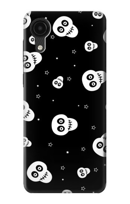 W3261 Smile Skull Halloween Pattern Hard Case and Leather Flip Case For Samsung Galaxy A03 Core