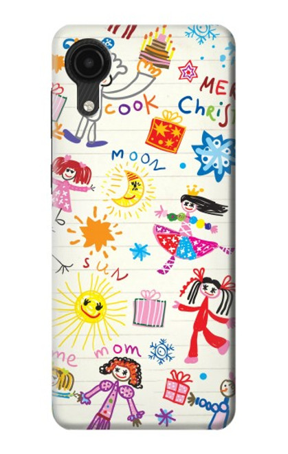 W3280 Kids Drawing Hard Case and Leather Flip Case For Samsung Galaxy A03 Core