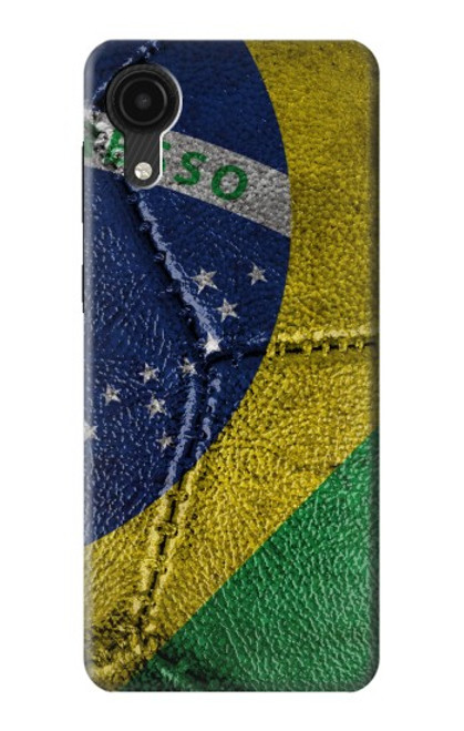 W3297 Brazil Flag Vintage Football Graphic Hard Case and Leather Flip Case For Samsung Galaxy A03 Core