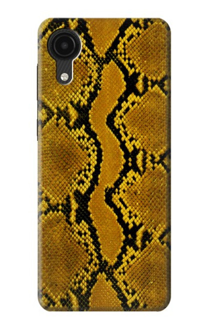 W3365 Yellow Python Skin Graphic Print Hard Case and Leather Flip Case For Samsung Galaxy A03 Core