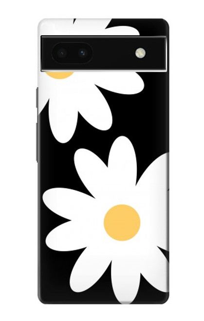 W2315 Daisy White Flowers Hard Case and Leather Flip Case For Google Pixel 6a