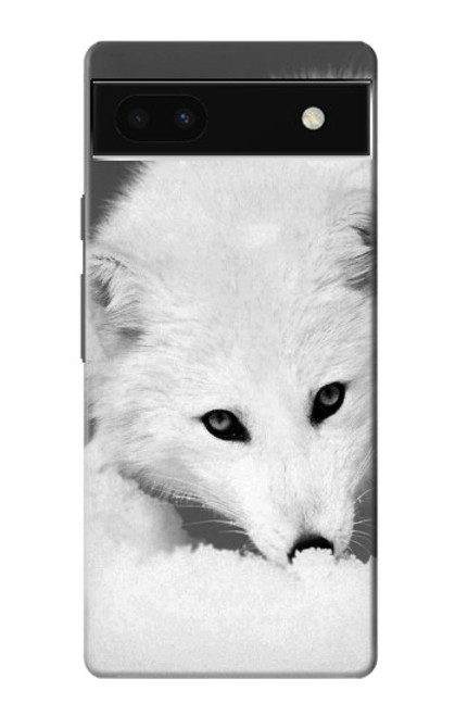 W2569 White Arctic Fox Hard Case and Leather Flip Case For Google Pixel 6a