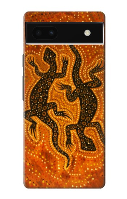 W2901 Lizard Aboriginal Art Hard Case and Leather Flip Case For Google Pixel 6a