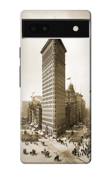 W3046 Old New York Flatiron Building Hard Case and Leather Flip Case For Google Pixel 6a